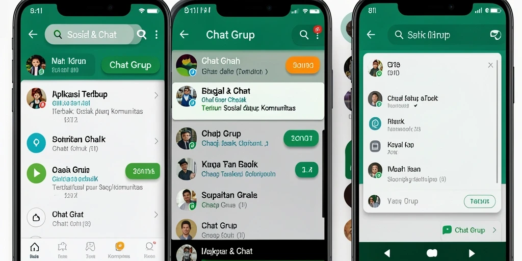 Tampilan antarmuka utama aplikasi Chat Grup 8II.