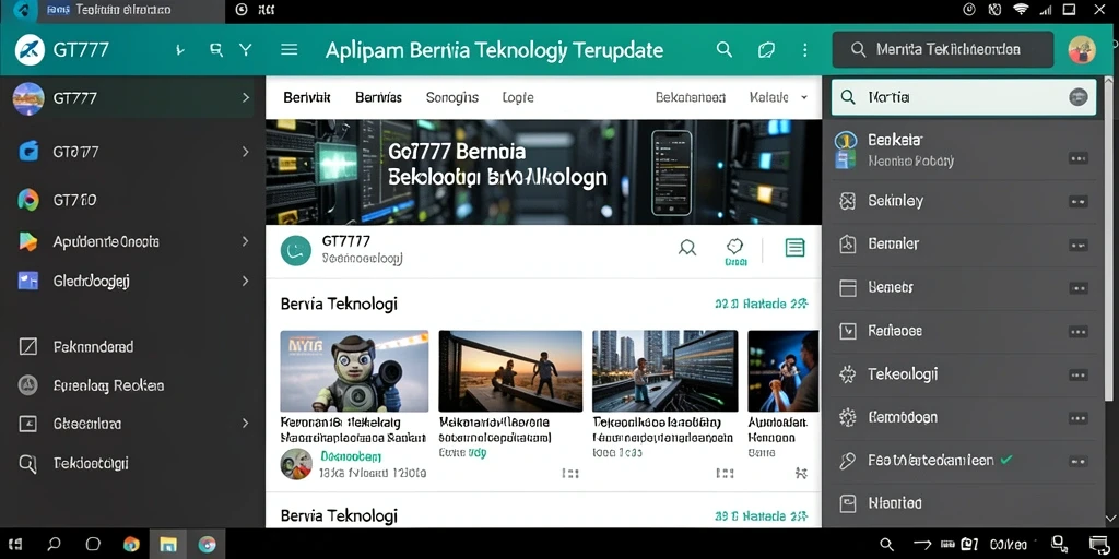 Antarmuka rapi GT777 dengan berita teknologi terbaru.