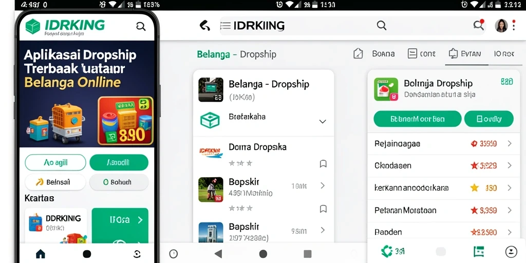 Tampilan antarmuka aplikasi IDRKING yang memudahkan pengguna Dropship.
