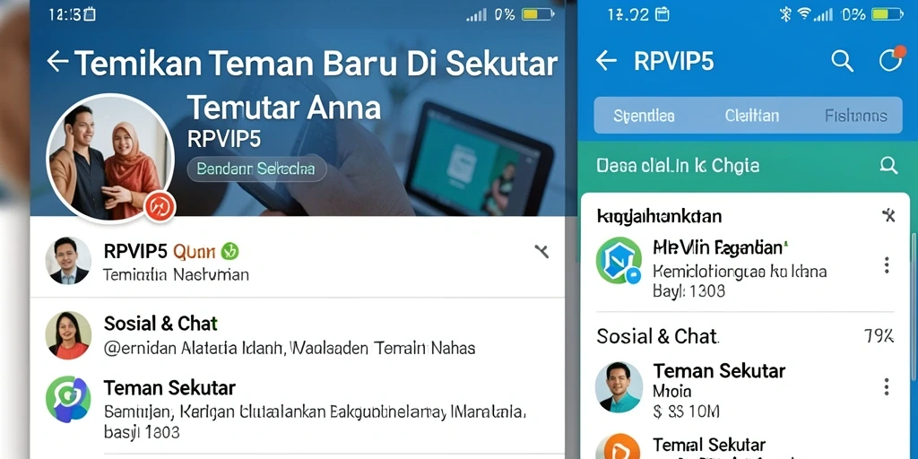 Tampilan utama RPVIP5 dengan fitur Teman Sekitar yang menarik.