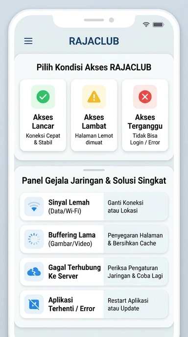Tampilan link alternatif rajaclub