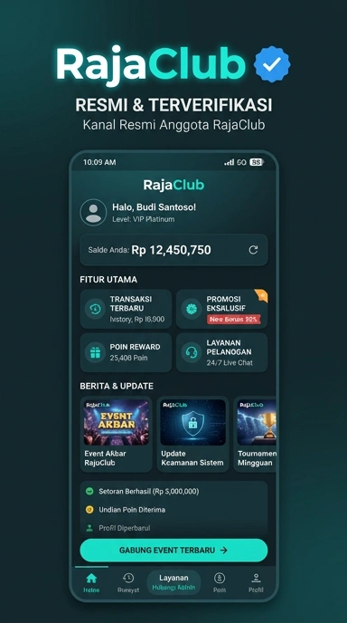 Tampilan kanal resmi rajaclub